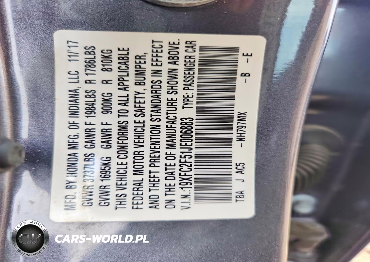 2018 Honda Civic Lx VIN:19XFC2F51JE006883 - 12