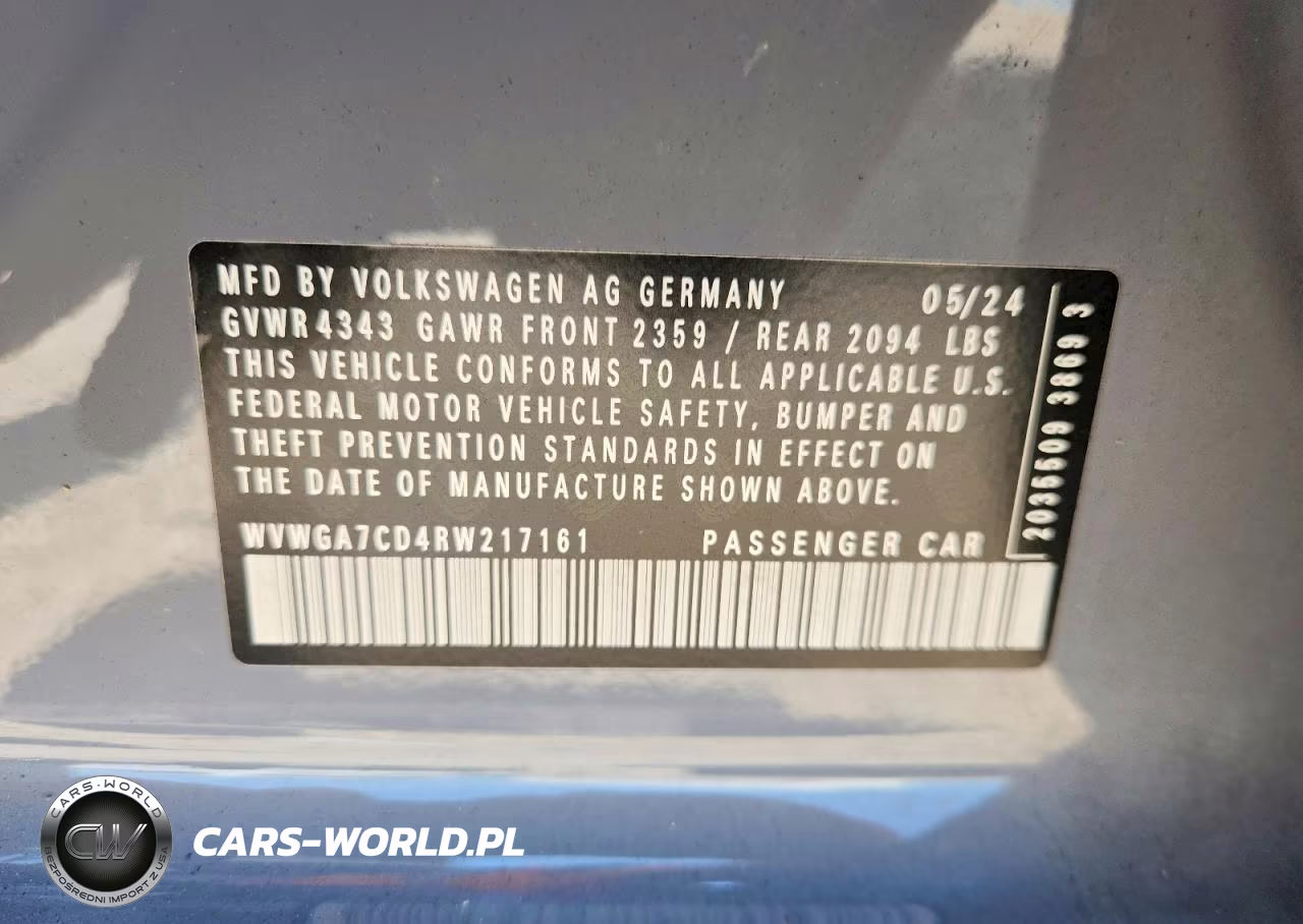 2024 Volkswagen Gti S VIN:WVWGA7CD4RW217161 - 12