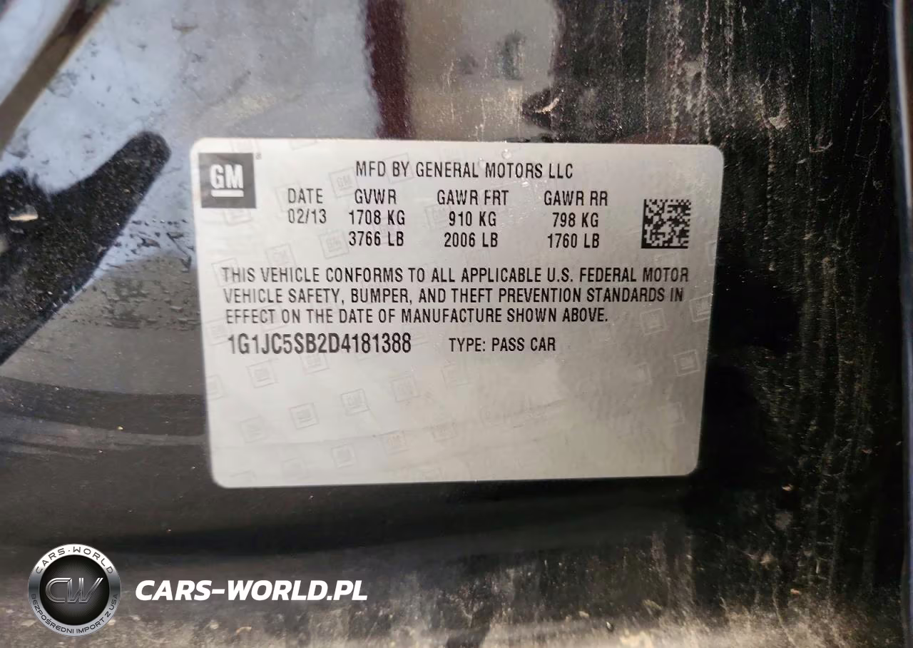 2013 Chevrolet Sonic Lt VIN:1G1JC5SB2D4181388 - 12