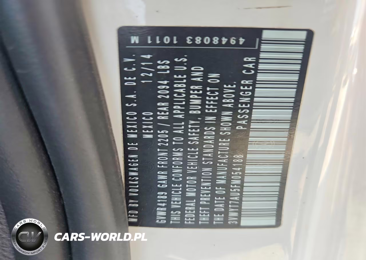 2015 Volkswagen Gti VIN:3VWYT7AU5FM054188 - 12