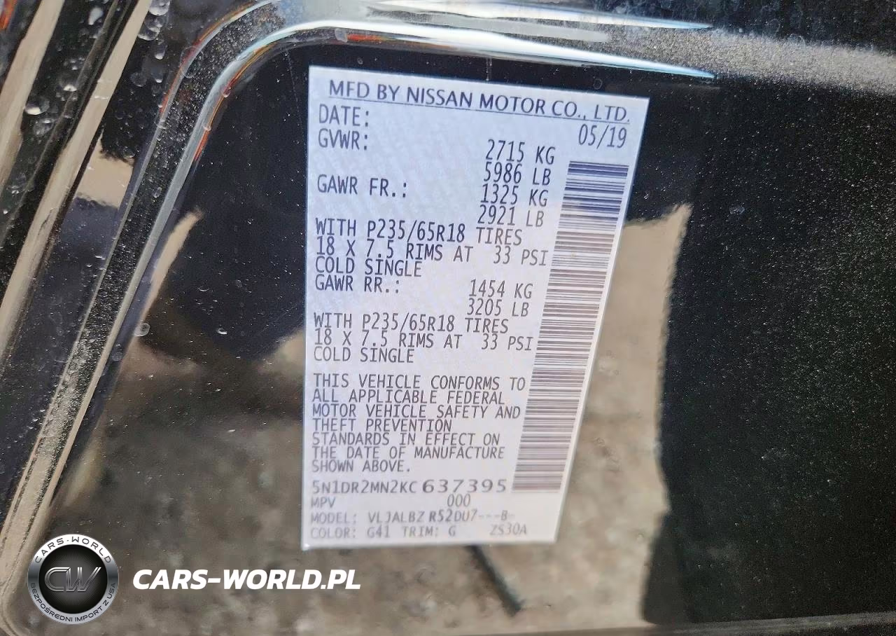 2019 Nissan Pathfinder S VIN:5N1DR2MN2KC637395 - 12