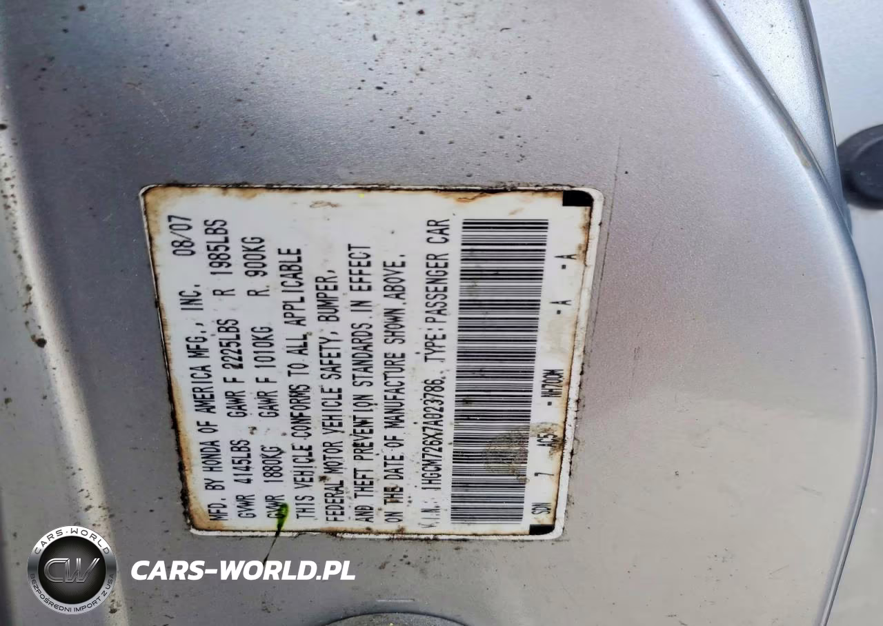 2007 Honda Accord Ex VIN:1HGCM726X7A023786 - 12