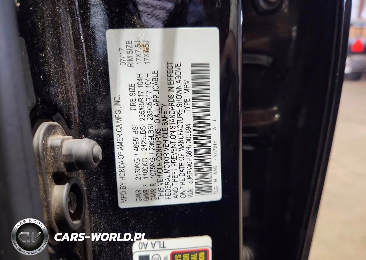 2017 Honda Cr-V Lx VIN:5J6RW6H38HL005894 - 13
