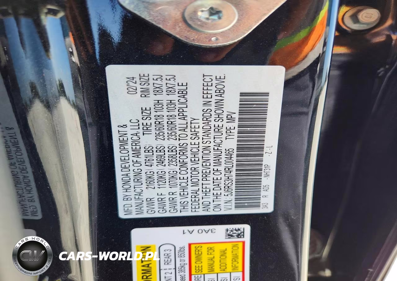 2024 Honda Cr-V Exl VIN:5J6RS3H74RL004465 - 13