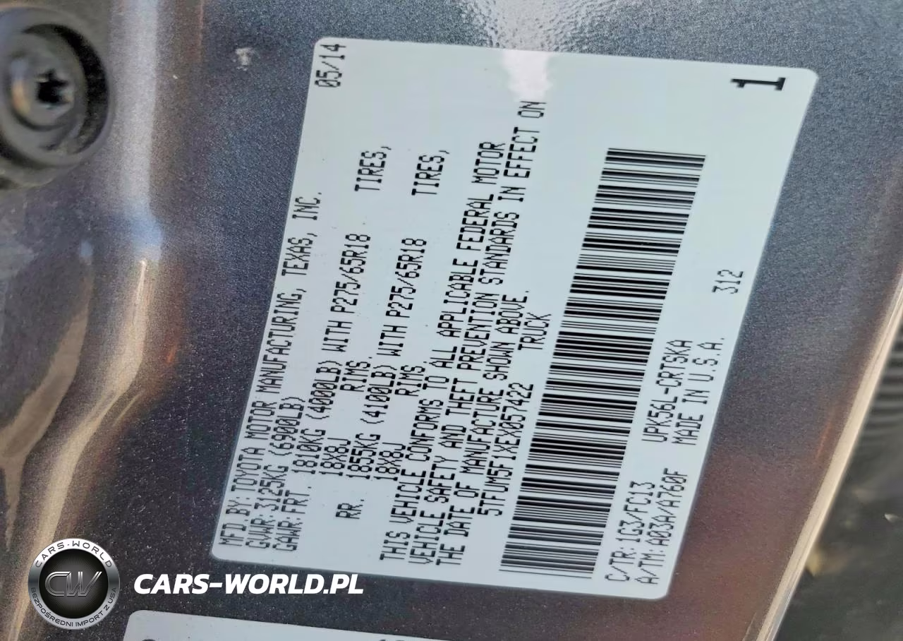 2014 TOYOTA TUNDRA DOU VIN:5TFUM5F1XEX057422 - 13