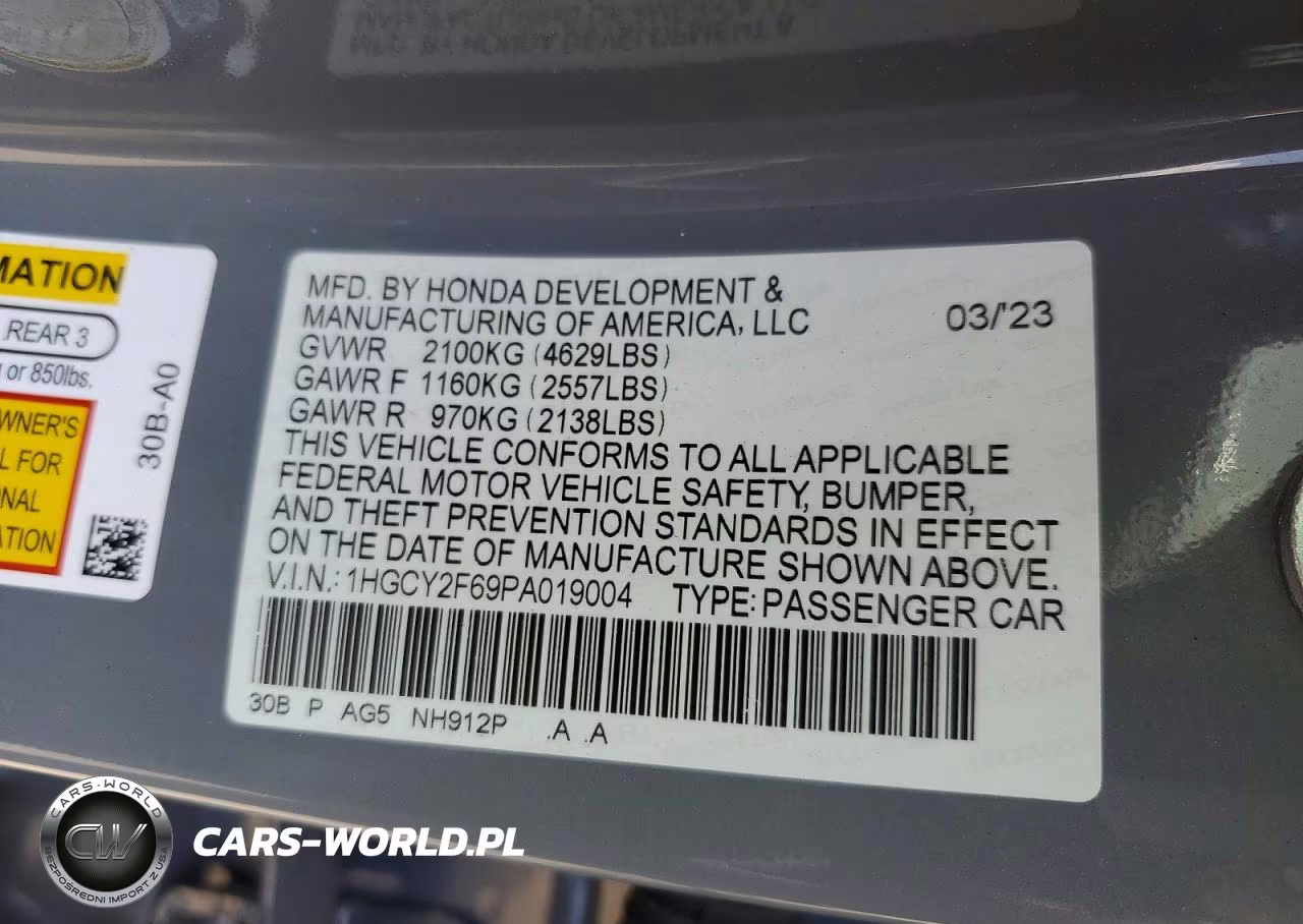 2023 Honda Accord Hybrid Exl VIN:1HGCY2F69PA019004 - 13