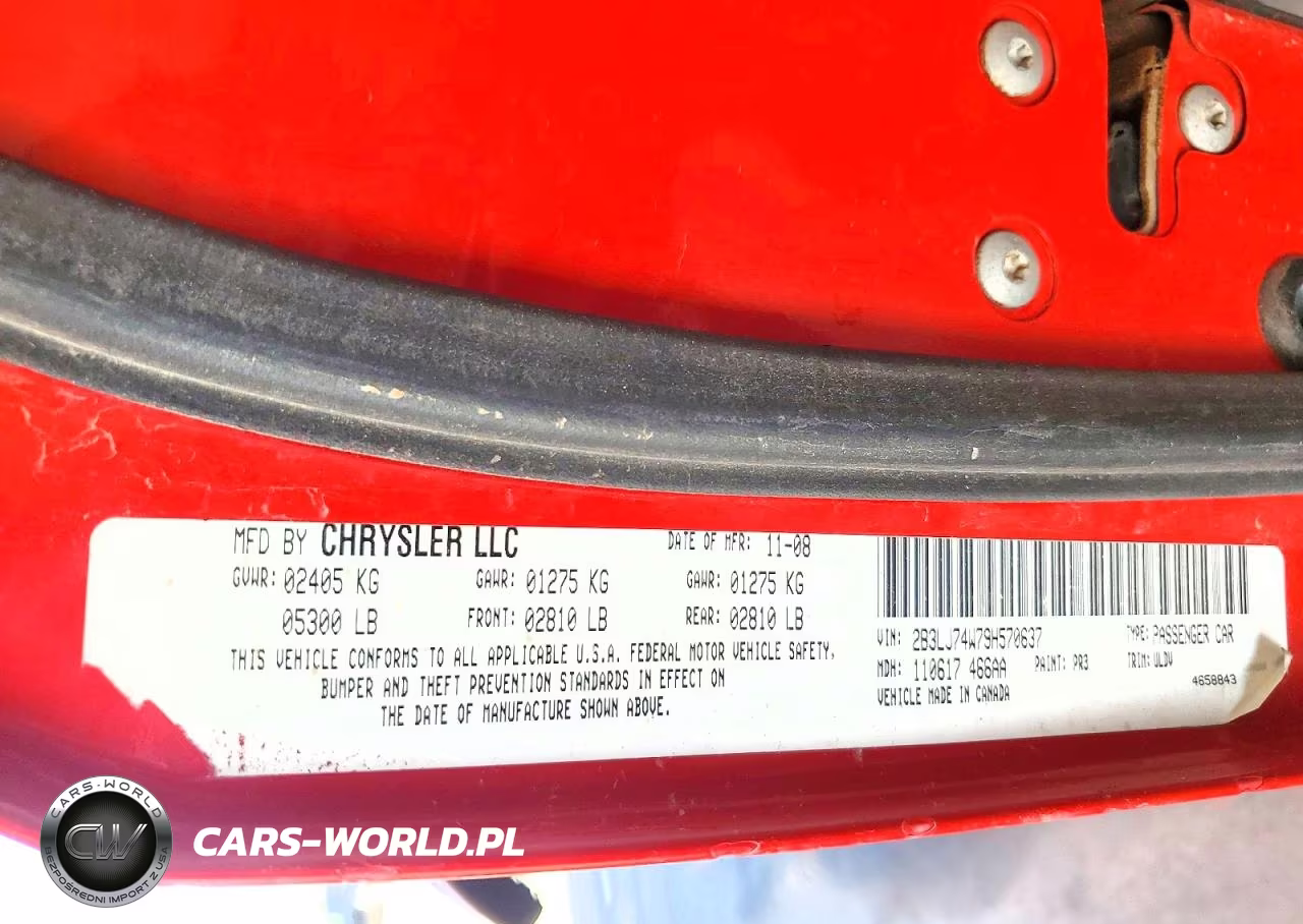 2009 Dodge Challenger Srt-8 VIN:2B3LJ74W79H570637 - 13