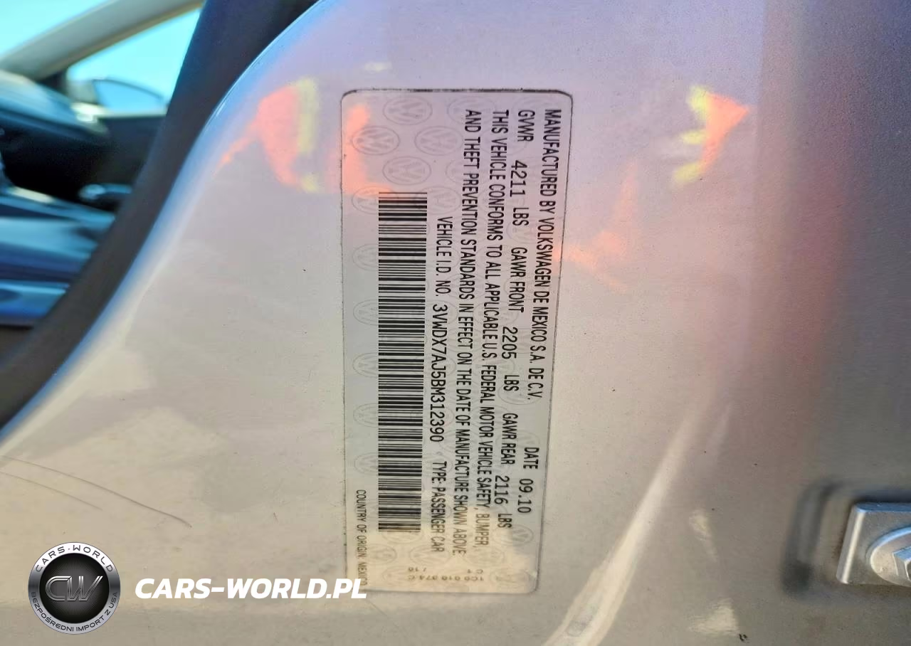 2011 Volkswagen Jetta Se VIN:3VWDX7AJ5BM312390 - 12