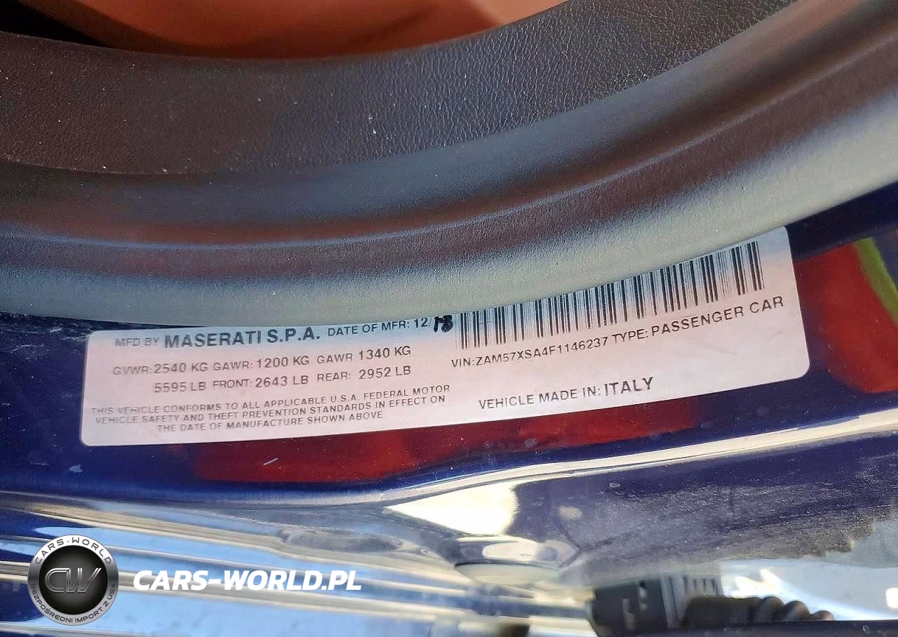 2015 Maserati Ghibli VIN:ZAM57XSA4F1146237 - 12