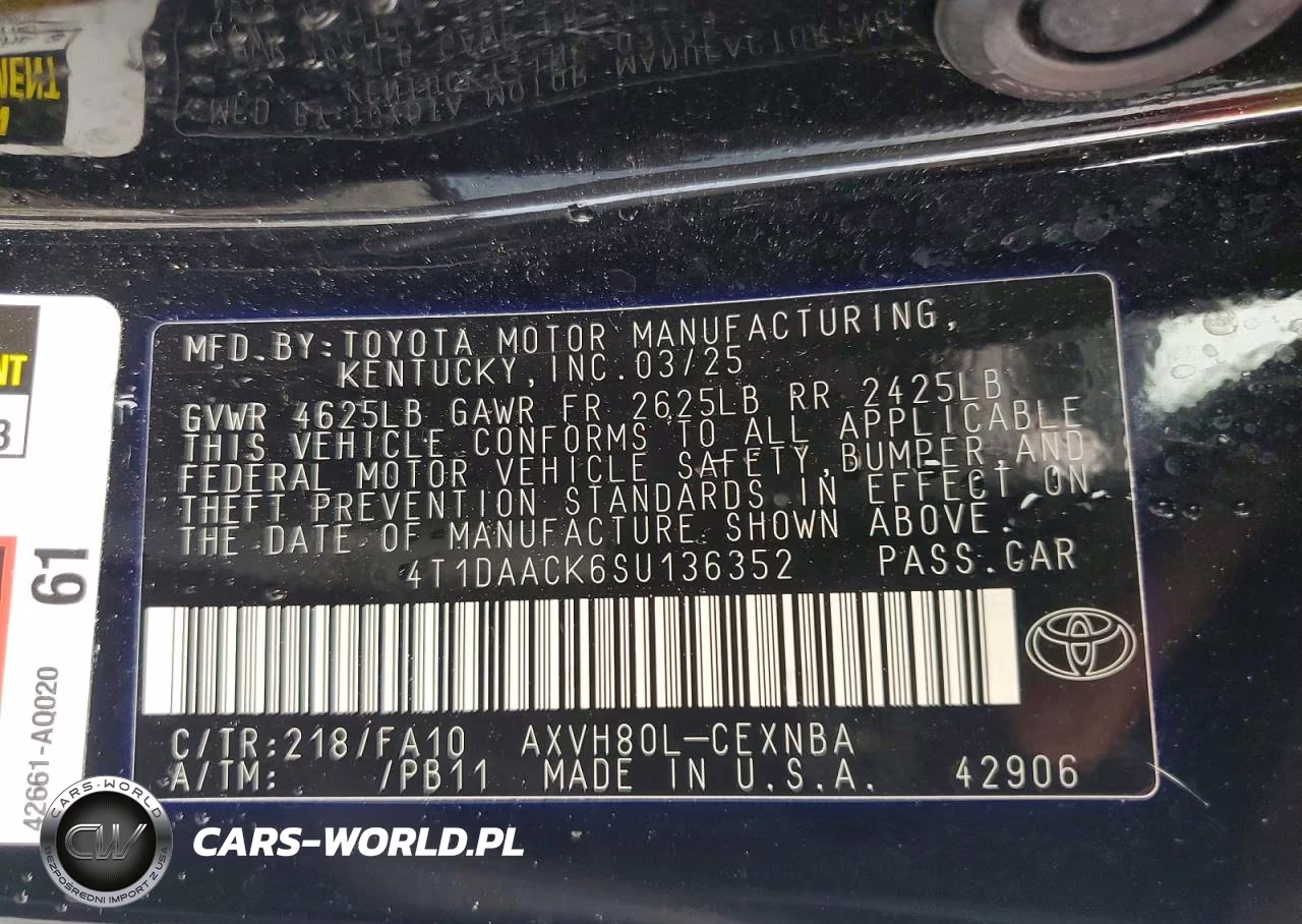 2025 Toyota Camry Le VIN:4T1DAACK6SU136352 - 12