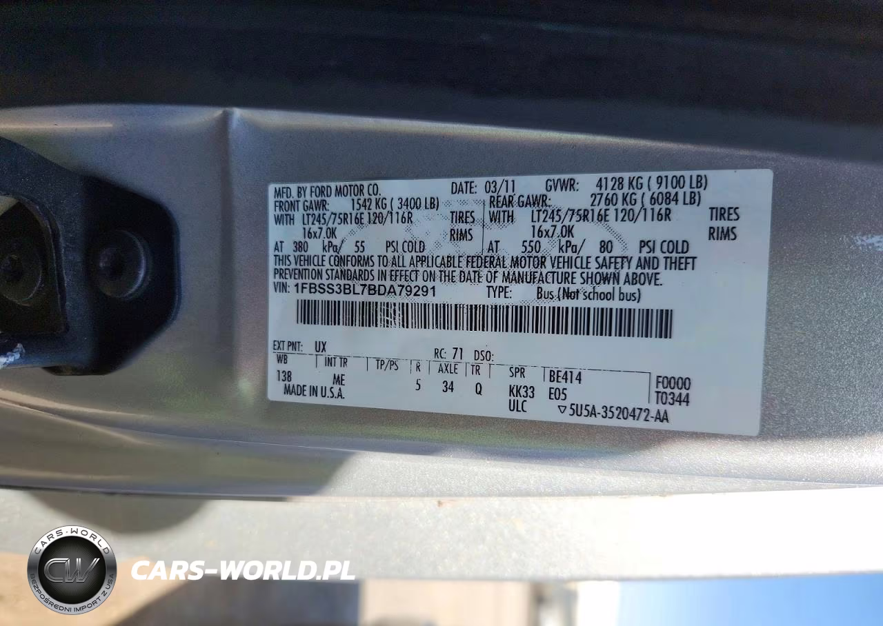 2011 Ford Econoline E350 Super Duty Wagon VIN:1FBSS3BL7BDA79291 - 13