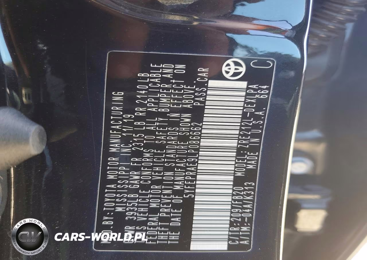 2020 Toyota Corolla Le VIN:5YFEPRAE9LP086662 - 12