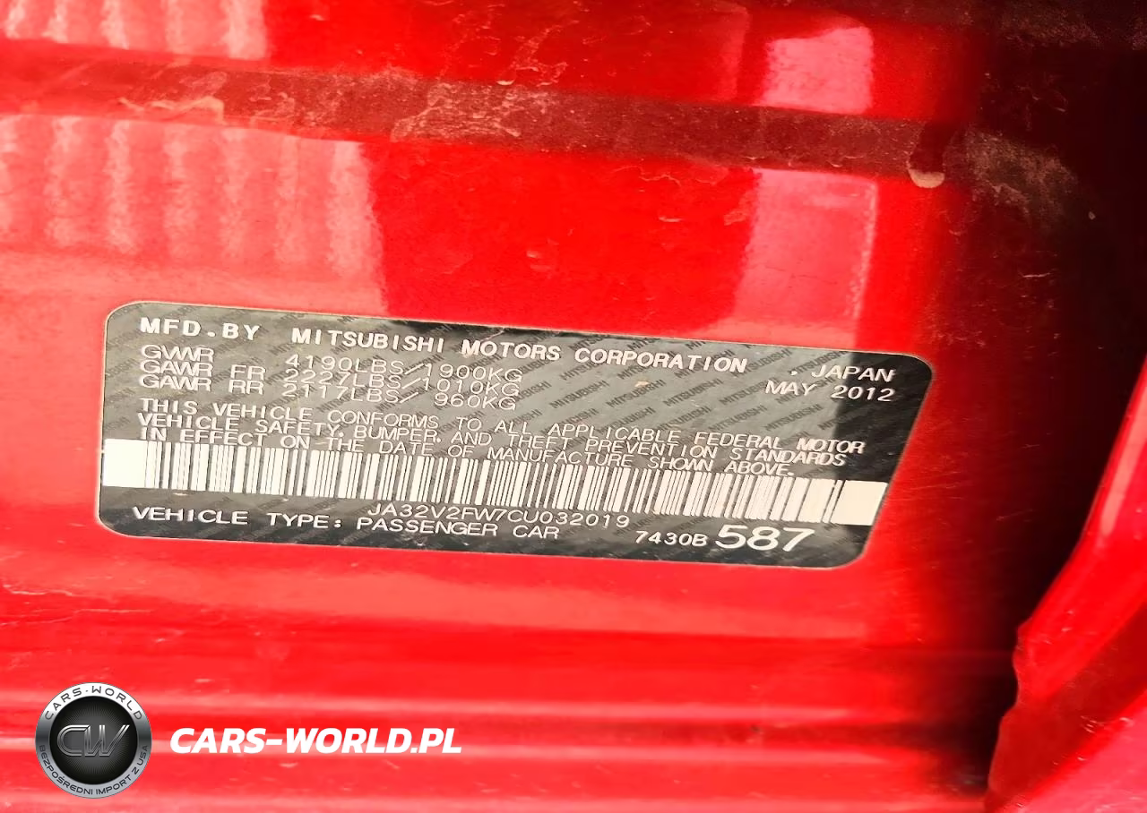 2012 Mitsubishi Lancer Se VIN:JA32V2FW7CU032019 - 12