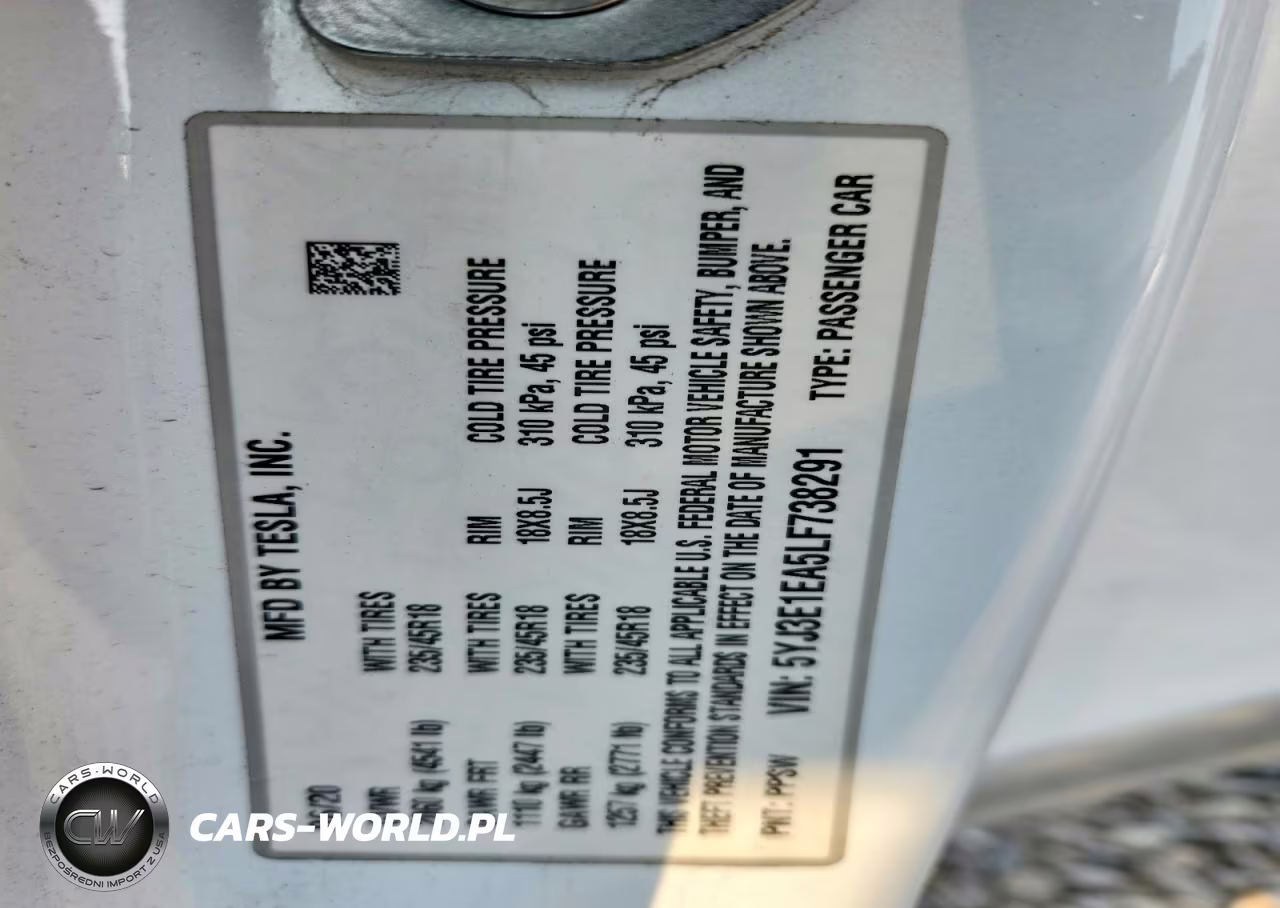 2020 Tesla Model 3 VIN:5YJ3E1EA5LF738291 - 12