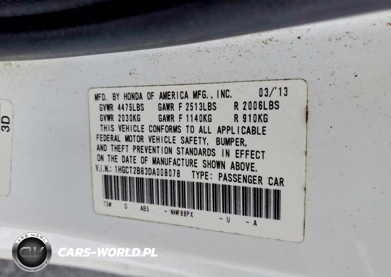 2013 Honda Accord Exl VIN:1HGCT2B83DA008078 - 12
