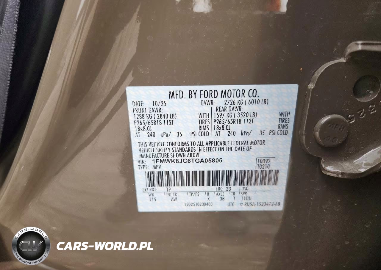 2026 Ford Explorer Tremor VIN:1FMWK8JC6TGA05805 - 14