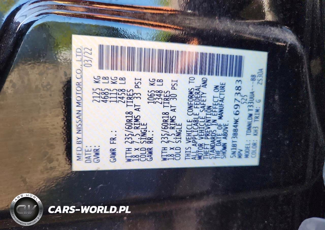 2022 Nissan Rogue Sv VIN:5N1BT3BB4NC697383 - 12