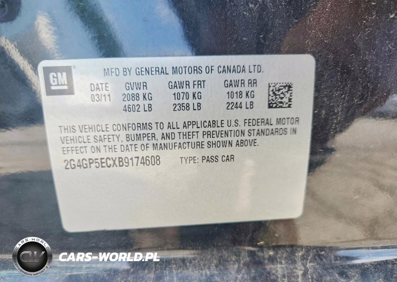 2011 Buick Regal Cxl VIN:2G4GP5ECXB9174608 - 12