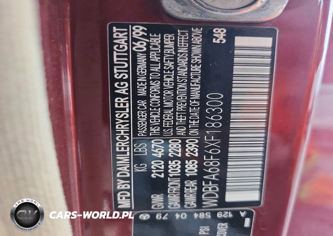 1999 Mercedes-Benz Sl 500 VIN:WDBFA68F6XF186300 - 12