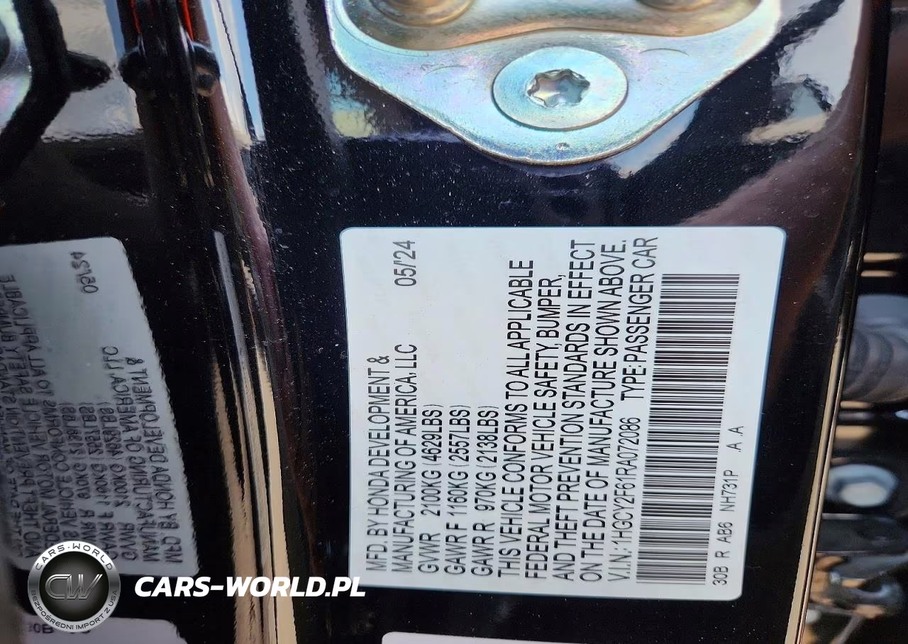 2024 Honda Accord Hybrid Exl VIN:1HGCY2F61RA072086 - 12