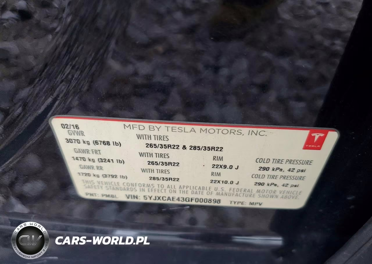 2016 Tesla Model X VIN:5YJXCAE43GF000898 - 14