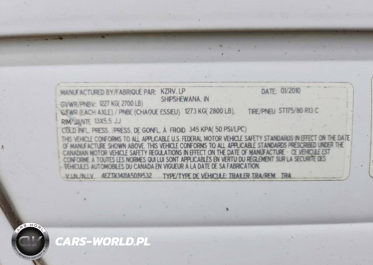 2010 Kz 14Rb - Camper VIN:4EZTK1411A5019532 - 10
