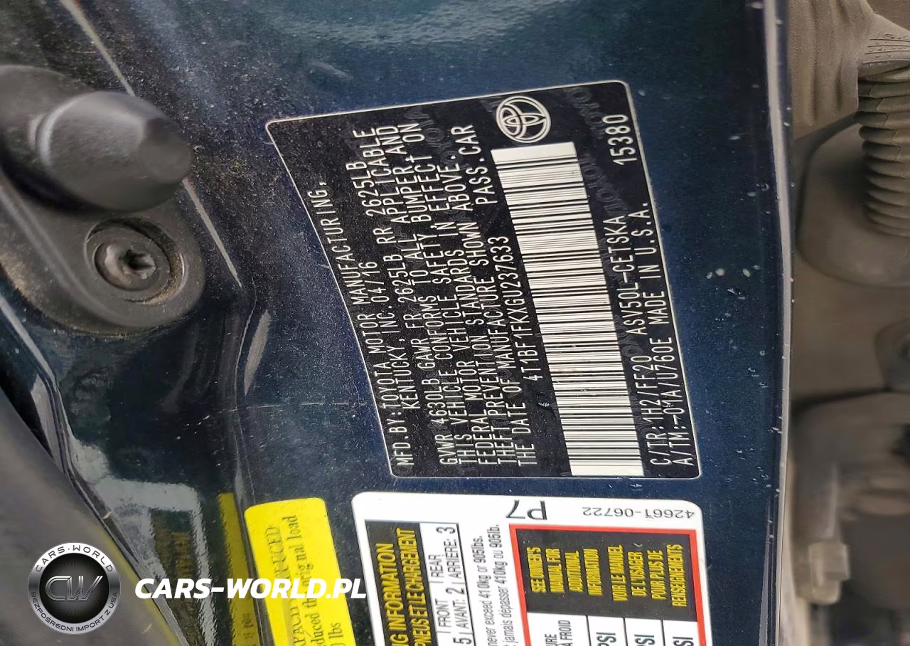 2016 Toyota Camry Se VIN:4T1BF1FKXGU237633 - 13