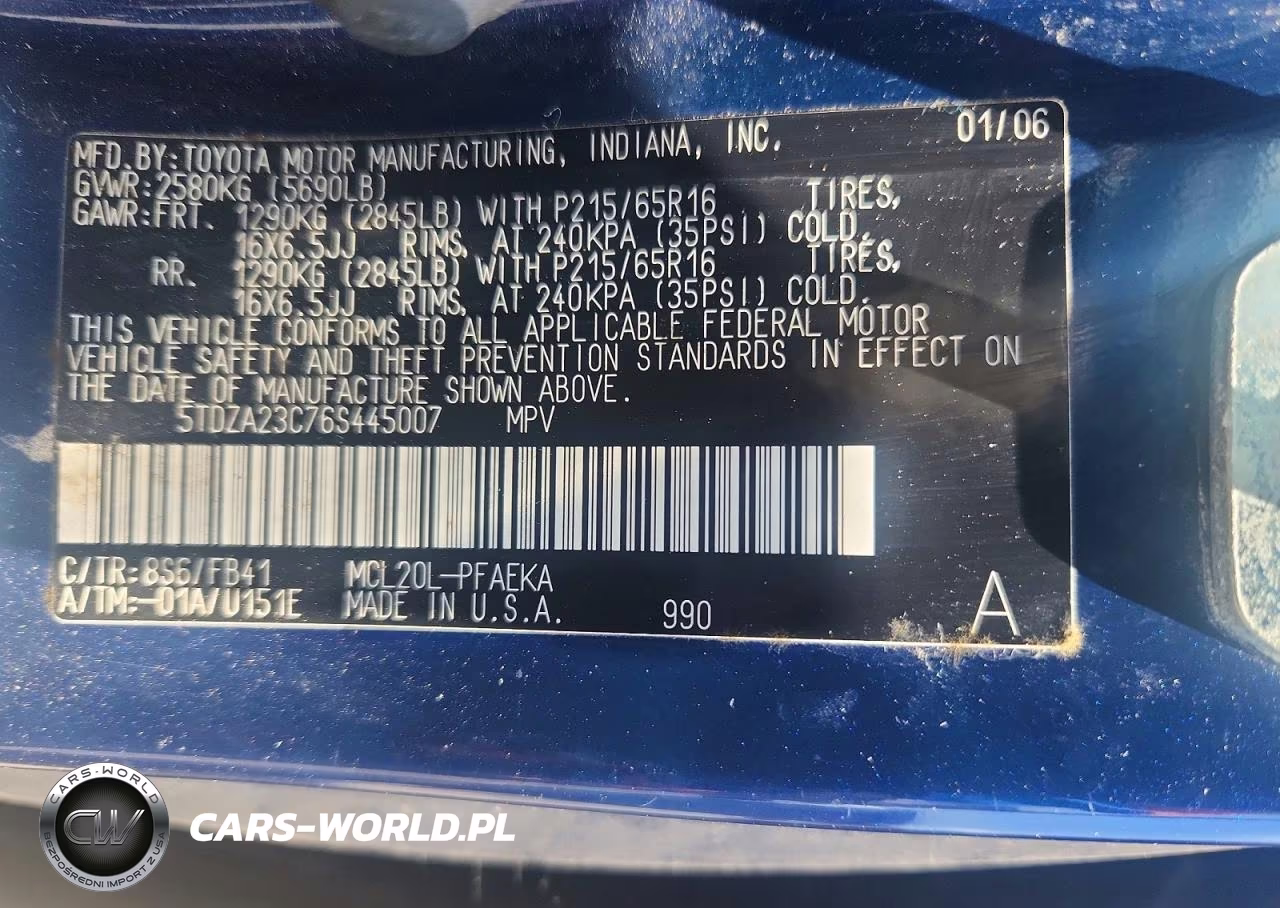 2006 Toyota Sienna Ce 7 Passenger VIN:5TDZA23C76S445007 - 13