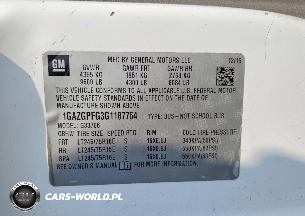 2016 Chevrolet Express G3500 Lt VIN:1GAZGPFG3G1187764 - 13