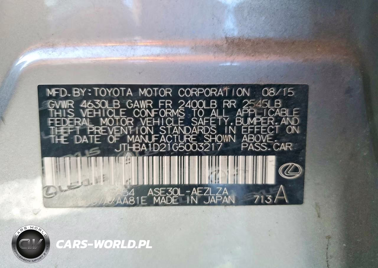 2016 Lexus Is 200T VIN:JTHBA1D21G5003217 - 13