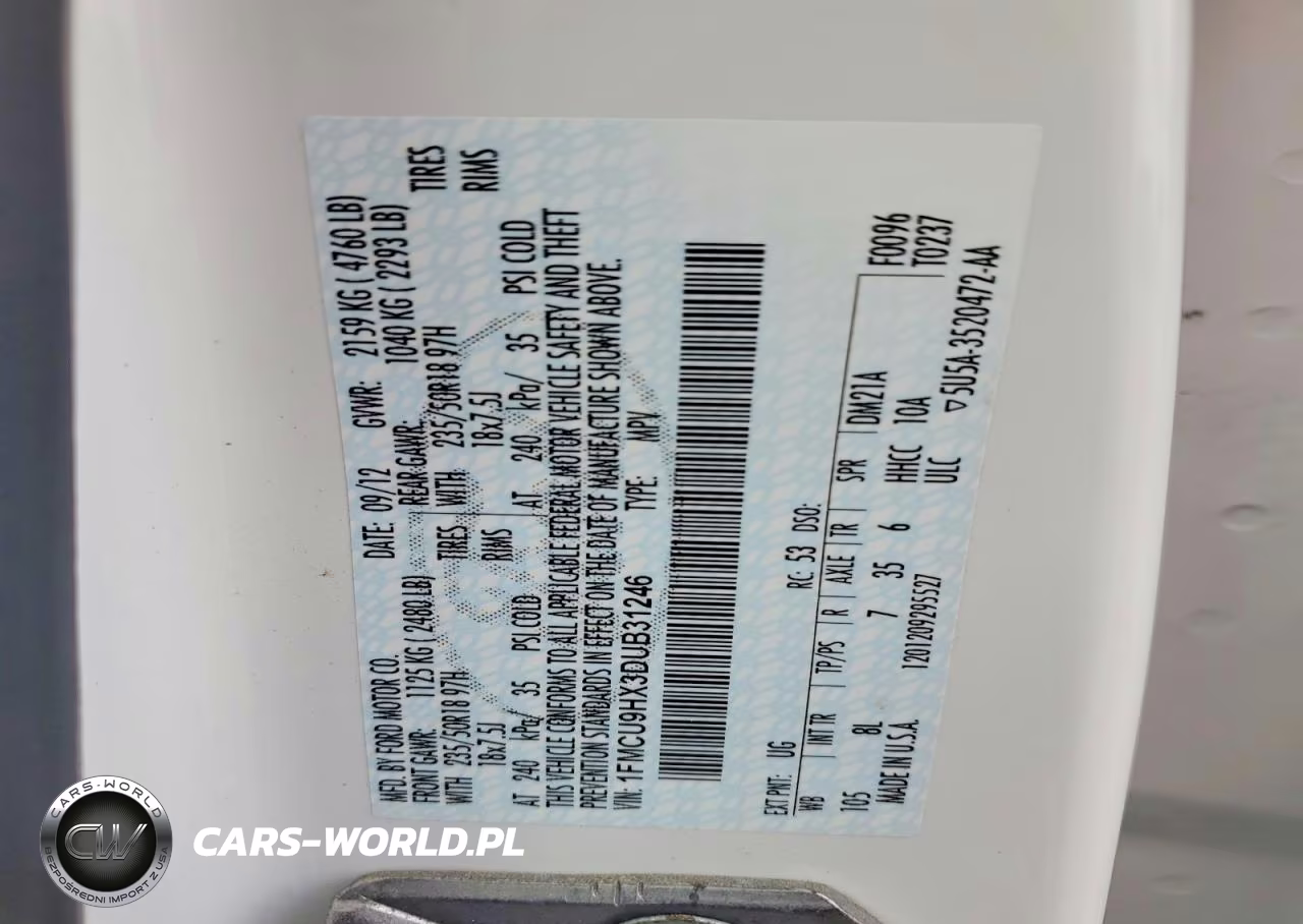 2013 Ford Escape Sel VIN:1FMCU9HX3DUB31246 - 13