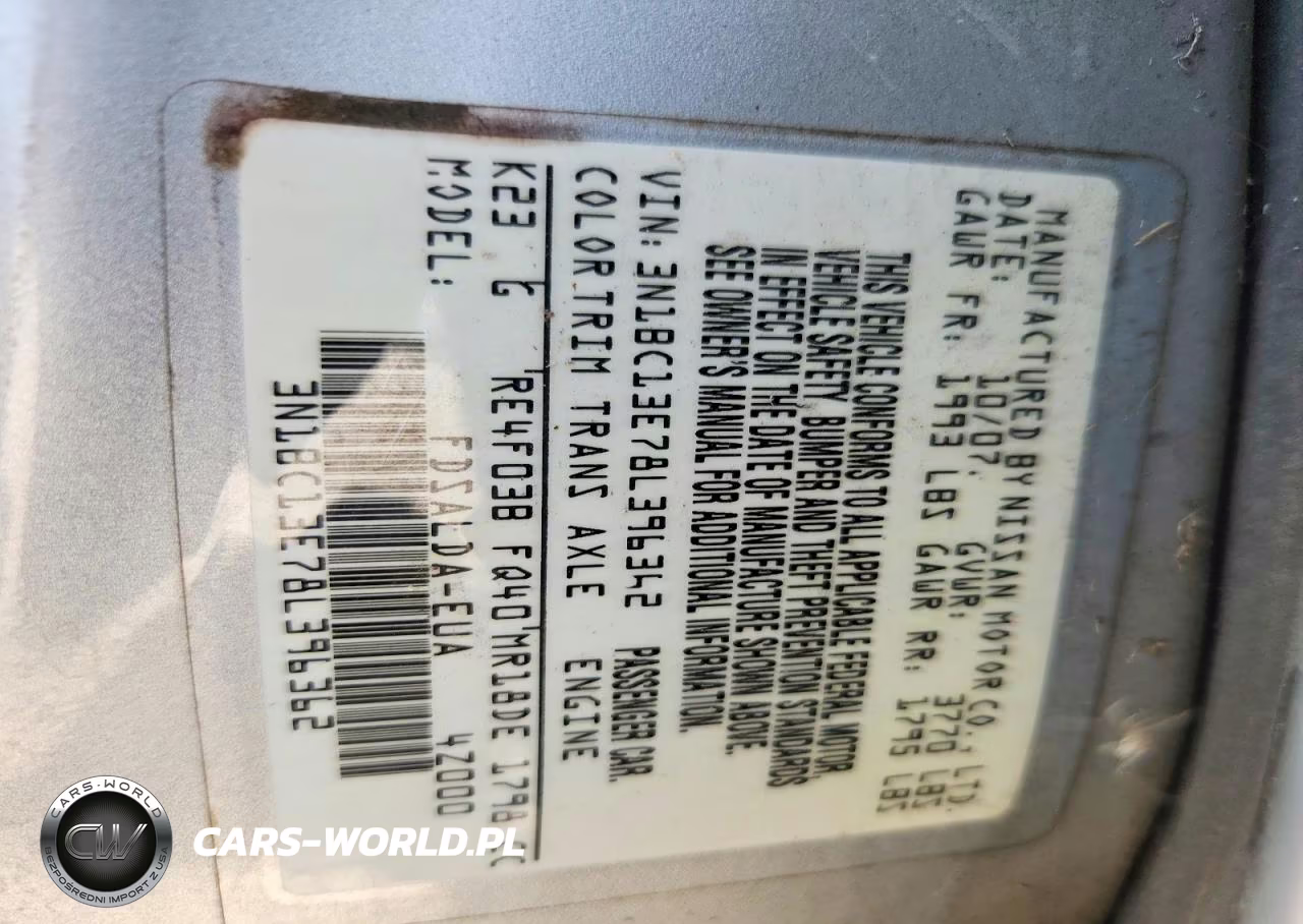 2008 Nissan Versa 1.8 S VIN:3N1BC13E78L396362 - 13