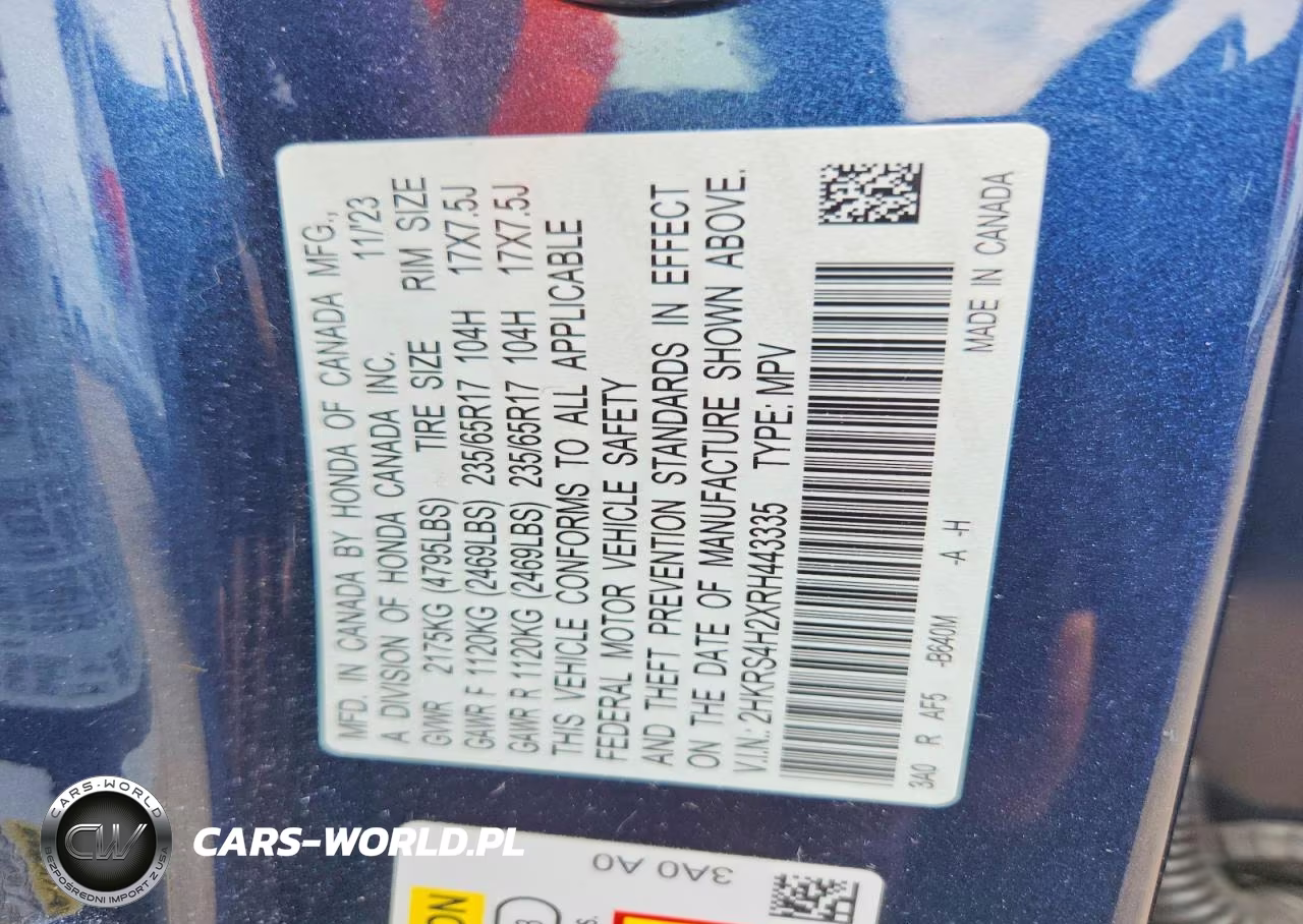 2024 Honda Cr-V Lx VIN:2HKRS4H2XRH443335 - 12