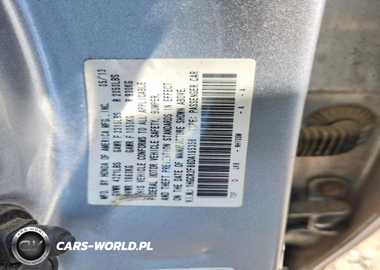 2013 Honda Accord Exl VIN:1HGCR2F86DA195356 - 12