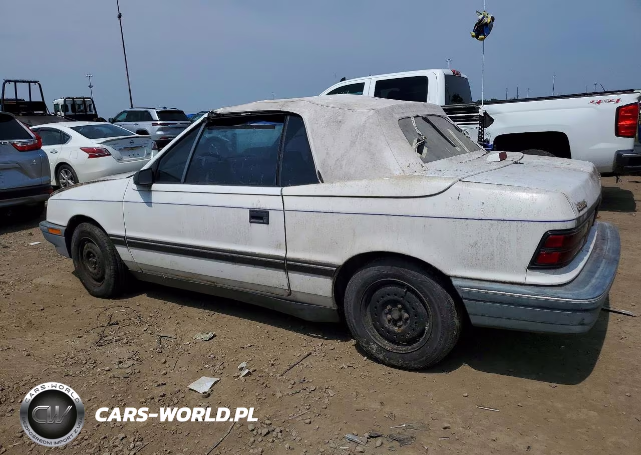 1991 Dodge Shadow VIN:3B3XP45K8MT628409 - 2