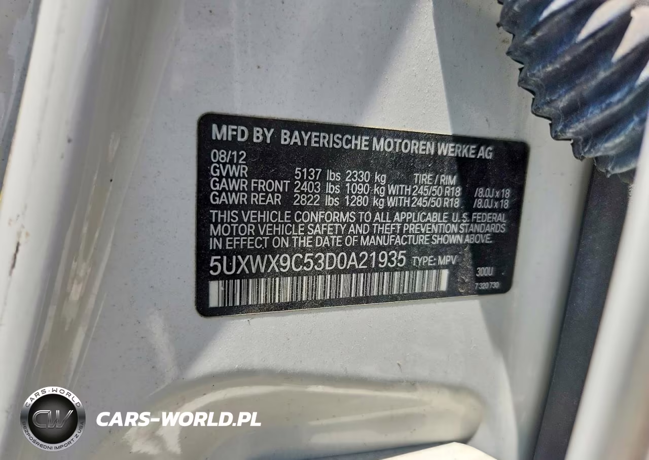 2013 BMW X3 xDrive28I VIN:5UXWX9C53D0A21935 - 12