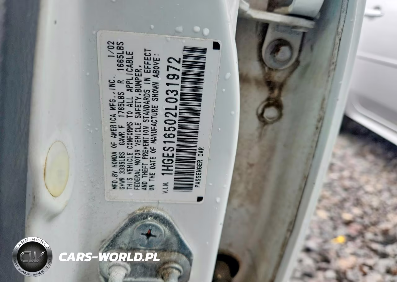 2002 Honda Civic Lx VIN:1HGES16502L031972 - 12