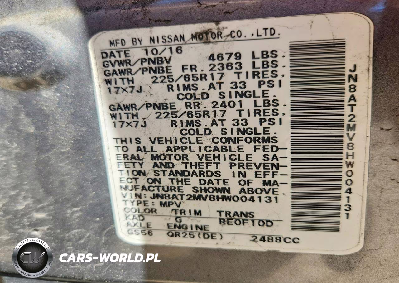 2017 Nissan Rogue S VIN:JN8AT2MV8HW004131 - 13