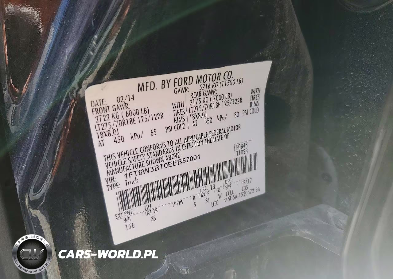 2014 Ford F350 VIN:1FT8W3BT0EEB57001 - 12