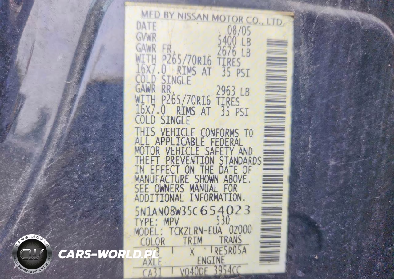 2005 Nissan Xterra S VIN:5N1AN08W35C654023 - 13