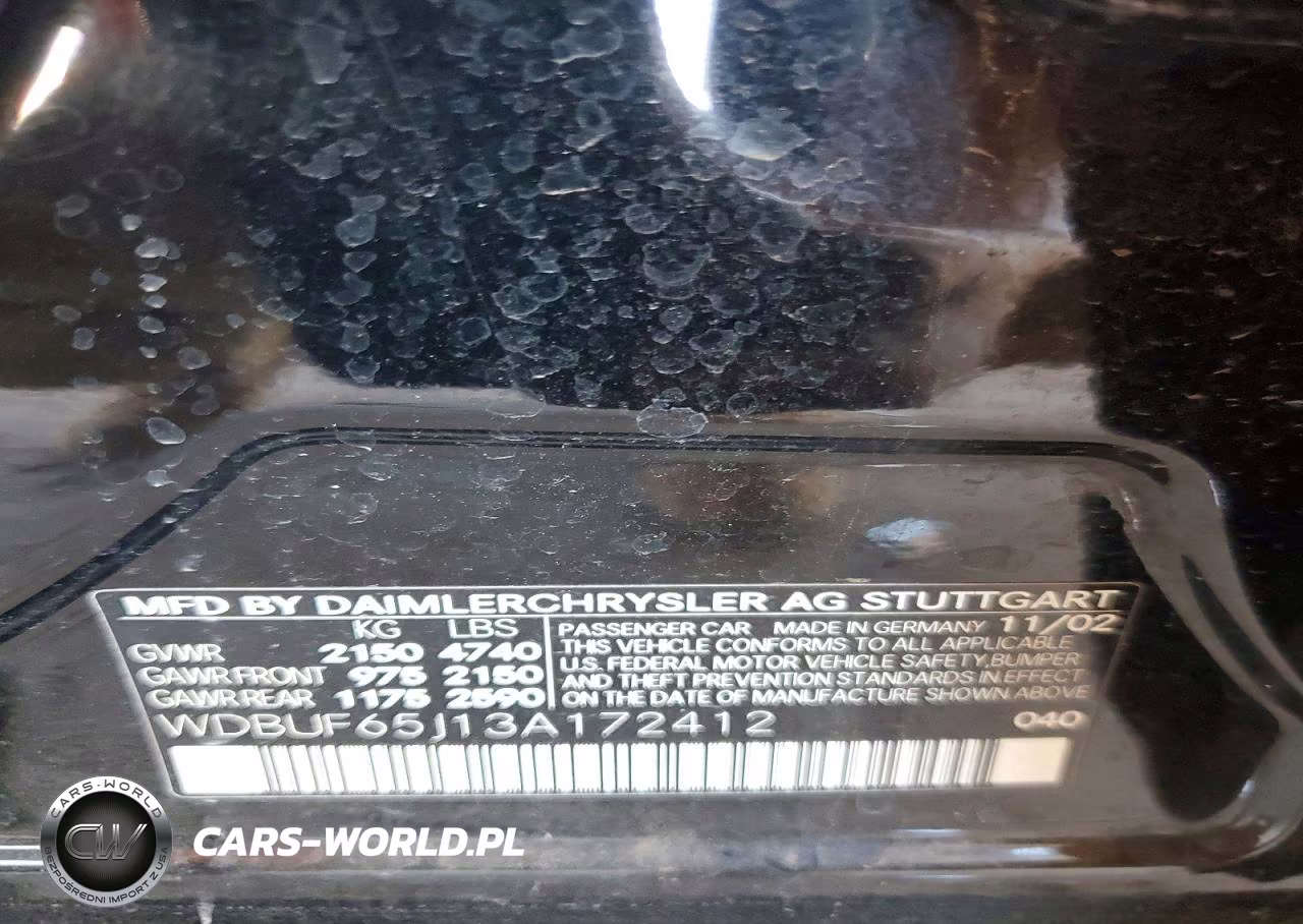 2003 Mercedes-Benz E 320 VIN:WDBUF65J13A172412 - 12
