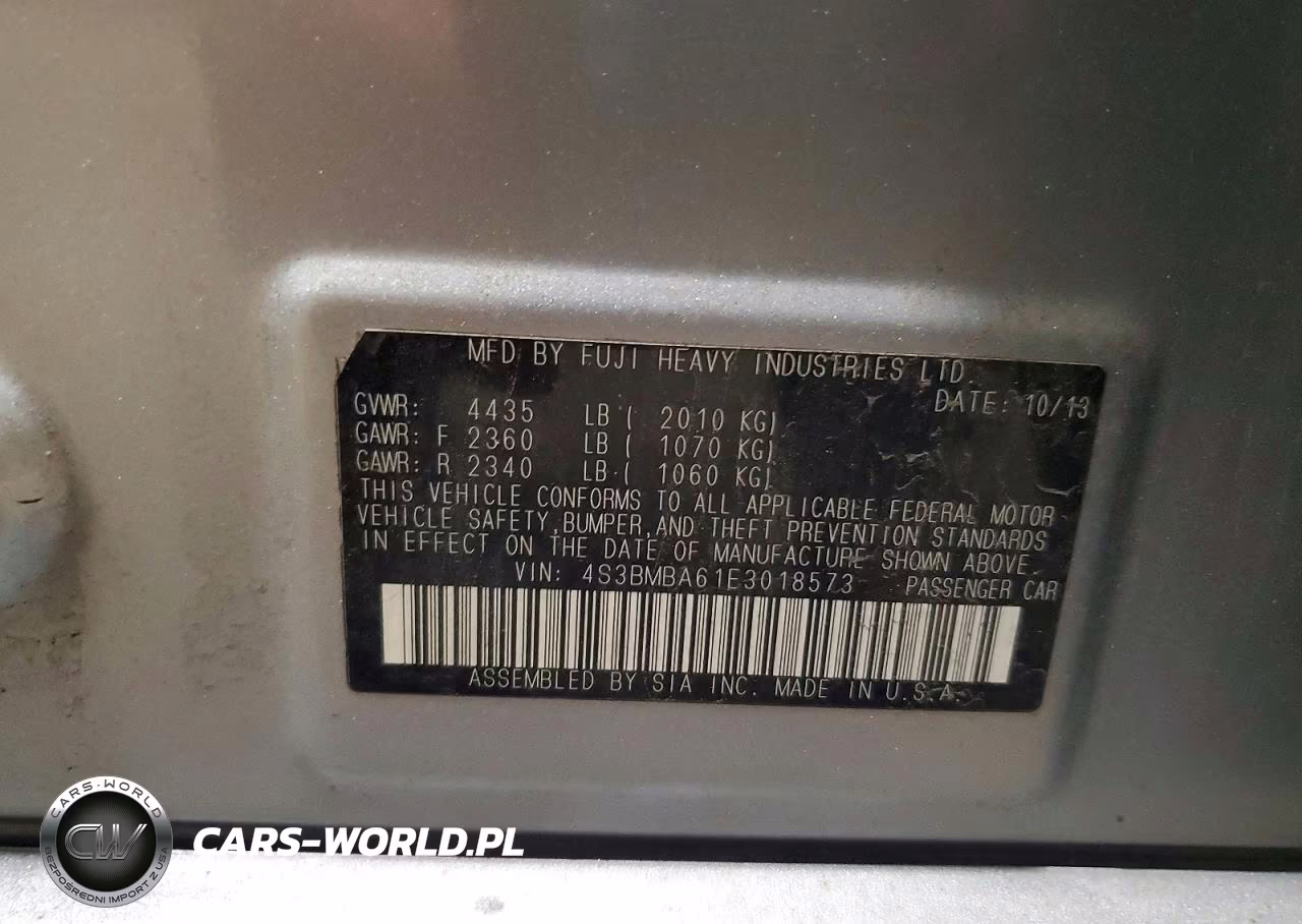 2014 Subaru Legacy 2.5I VIN:4S3BMBA61E3018573 - 12