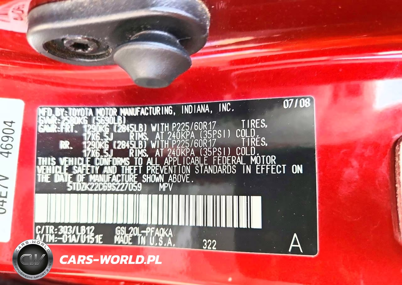 2009 Toyota Sienna Xle VIN:5TDZK22C69S227059 - 13