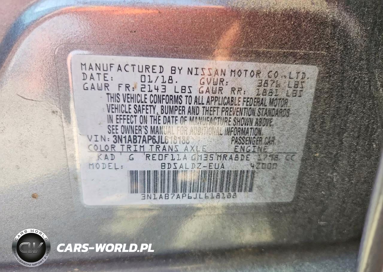 2018 Nissan Sentra Sv VIN:3N1AB7AP6JL618188 - 12