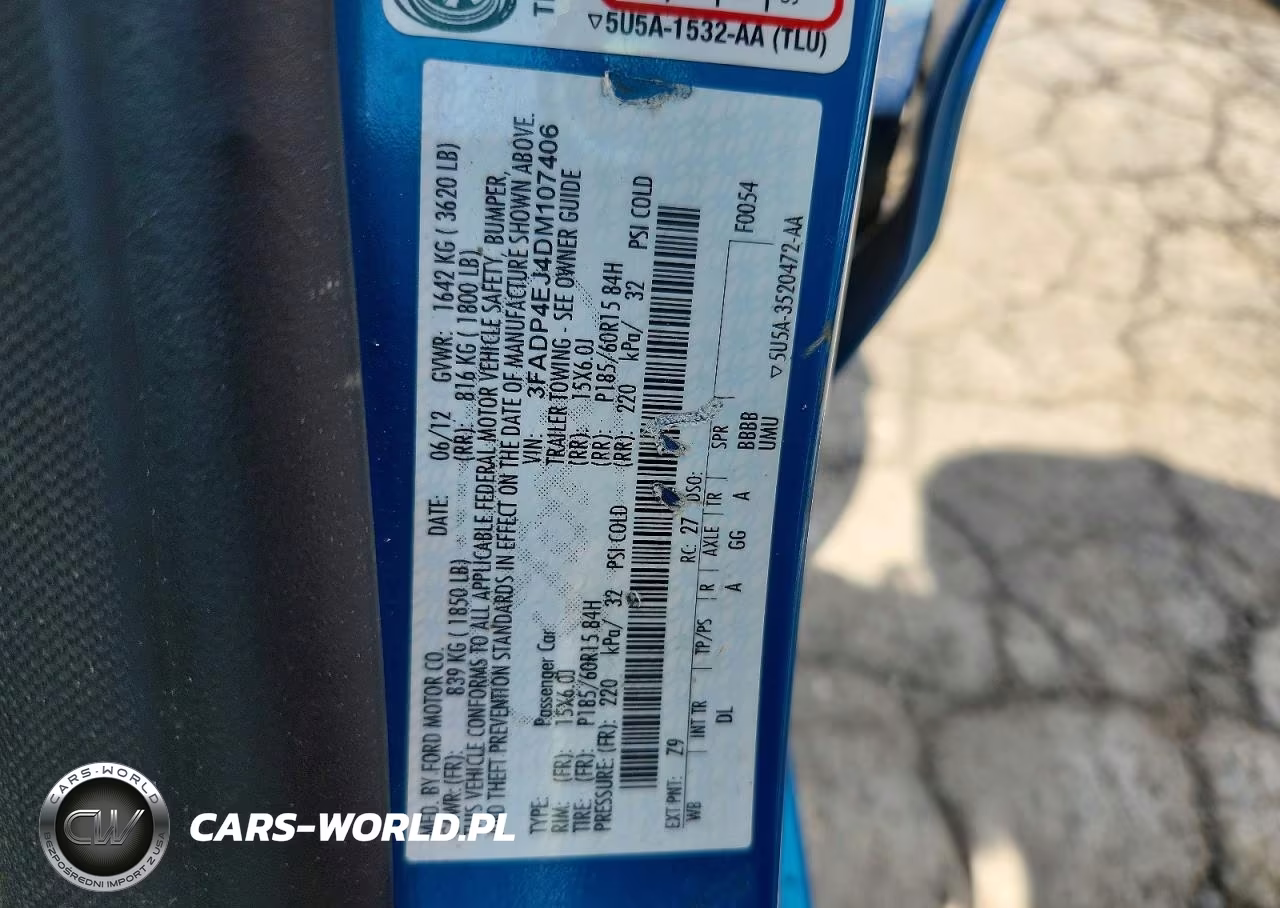 2013 Ford Fiesta Se VIN:3FADP4EJ4DM107406 - 12