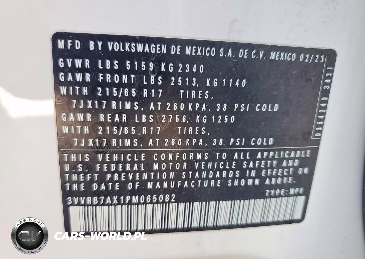 2023 Volkswagen Tiguan S VIN:3VVRB7AX1PM065082 - 14