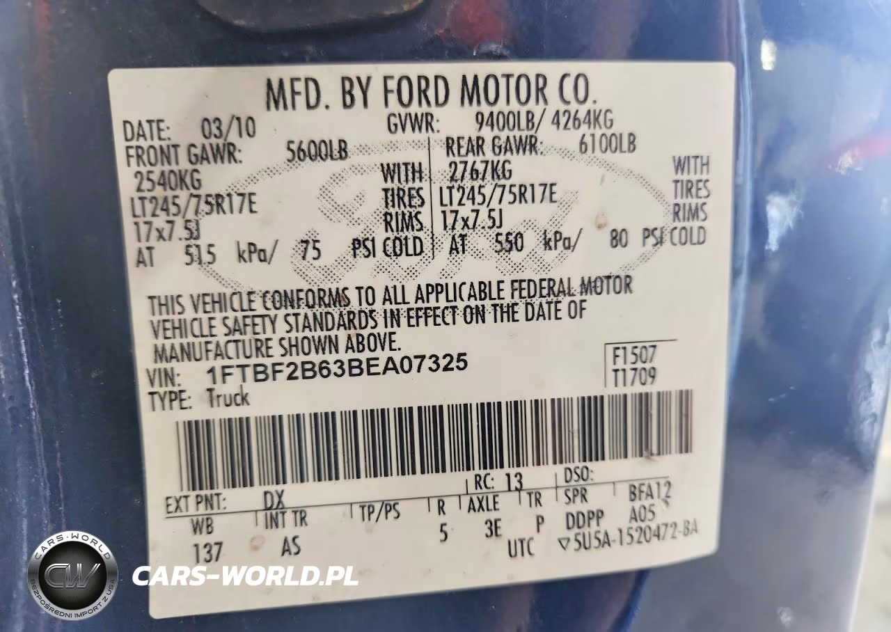 2011 Ford F250 Super Duty VIN:1FTBF2B63BEA07325 - 12