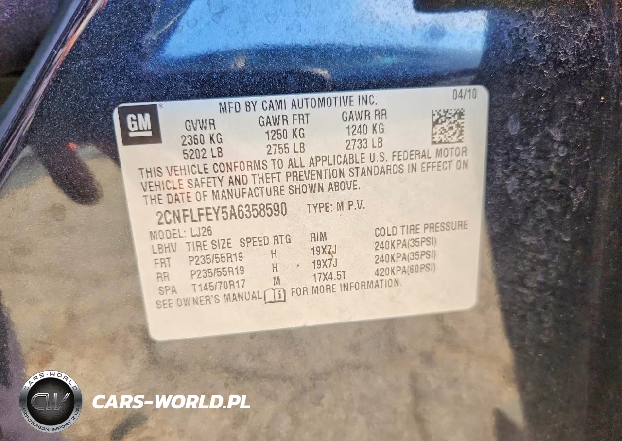2010 Chevrolet Equinox Ltz VIN:2CNFLFEY5A6358590 - 12