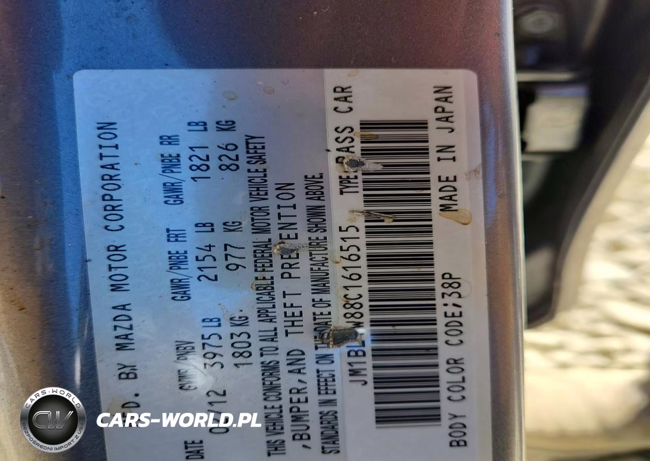 2012 Mazda 3 I VIN:JM1BL1W88C1616515 - 12