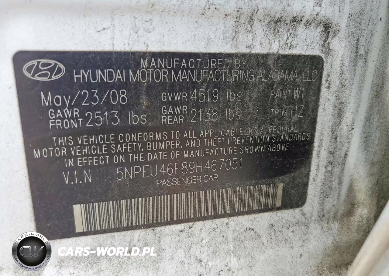 2009 Hyundai Sonata Se V6 VIN:5NPEU46F89H467051 - 12